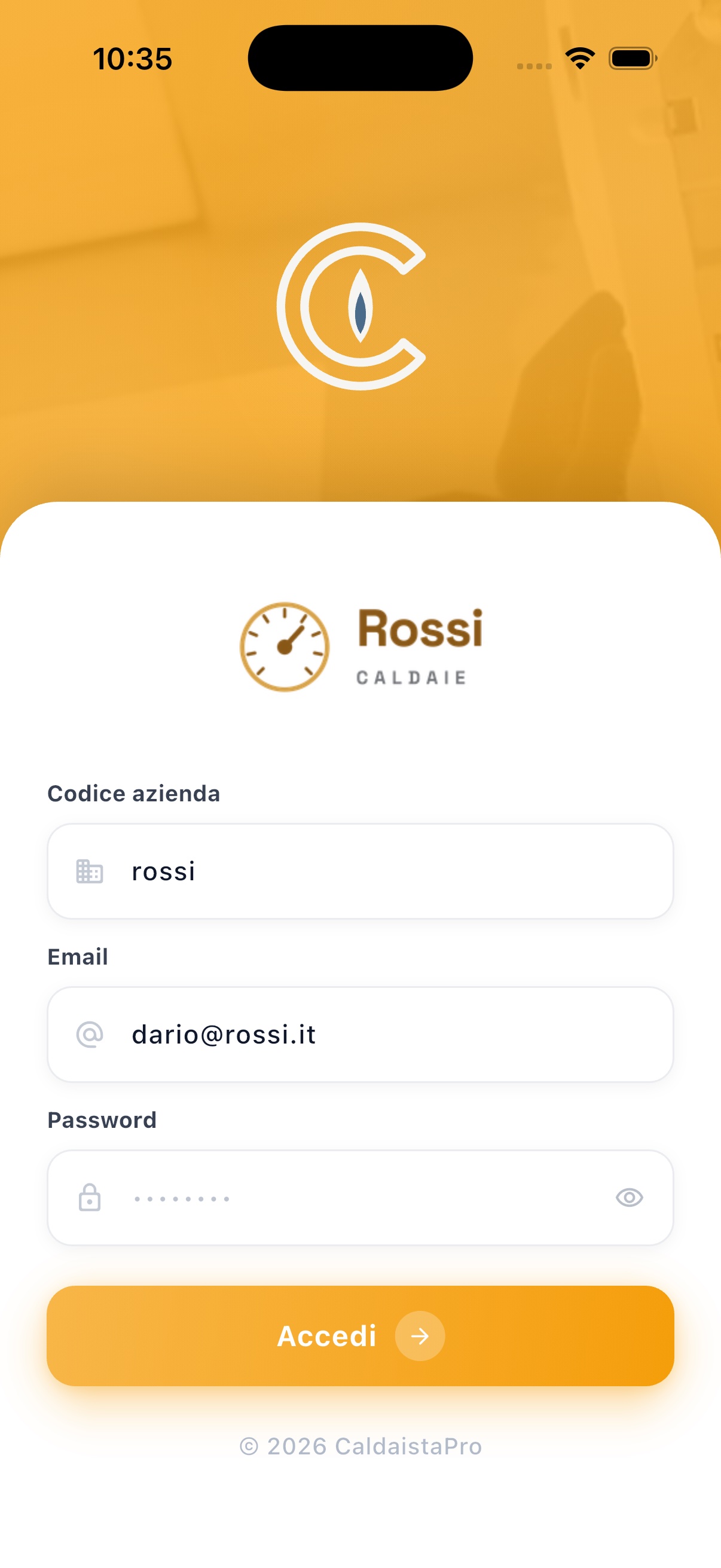 App mobile personalizzata — Rossi