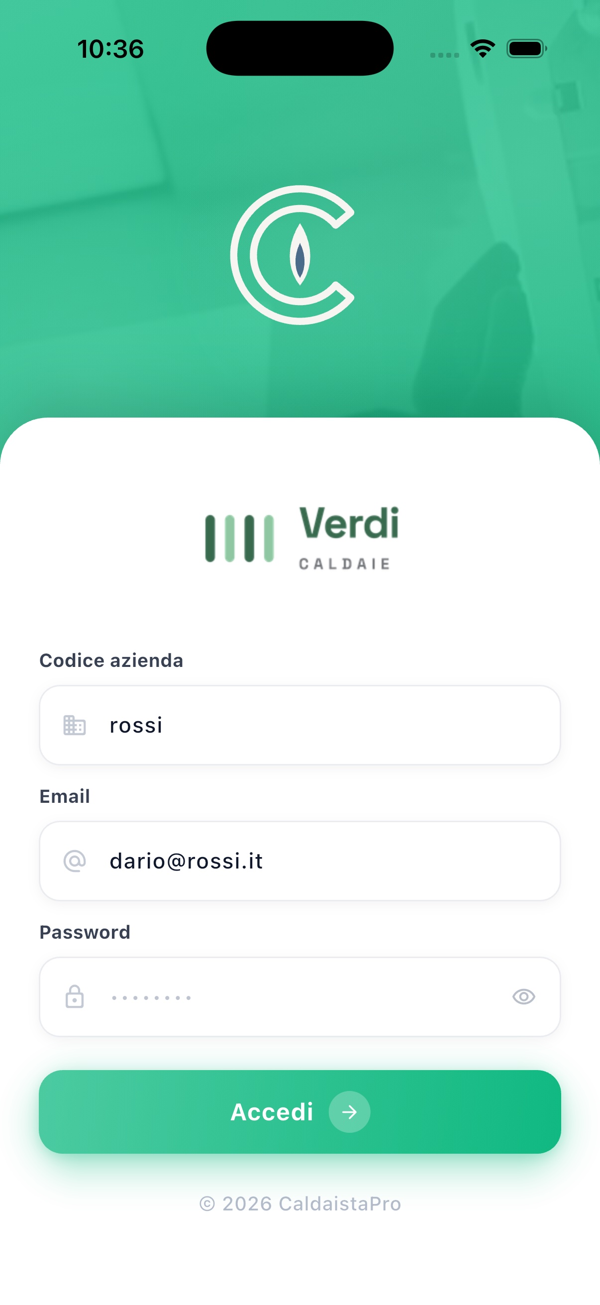 App mobile personalizzata — Verdi