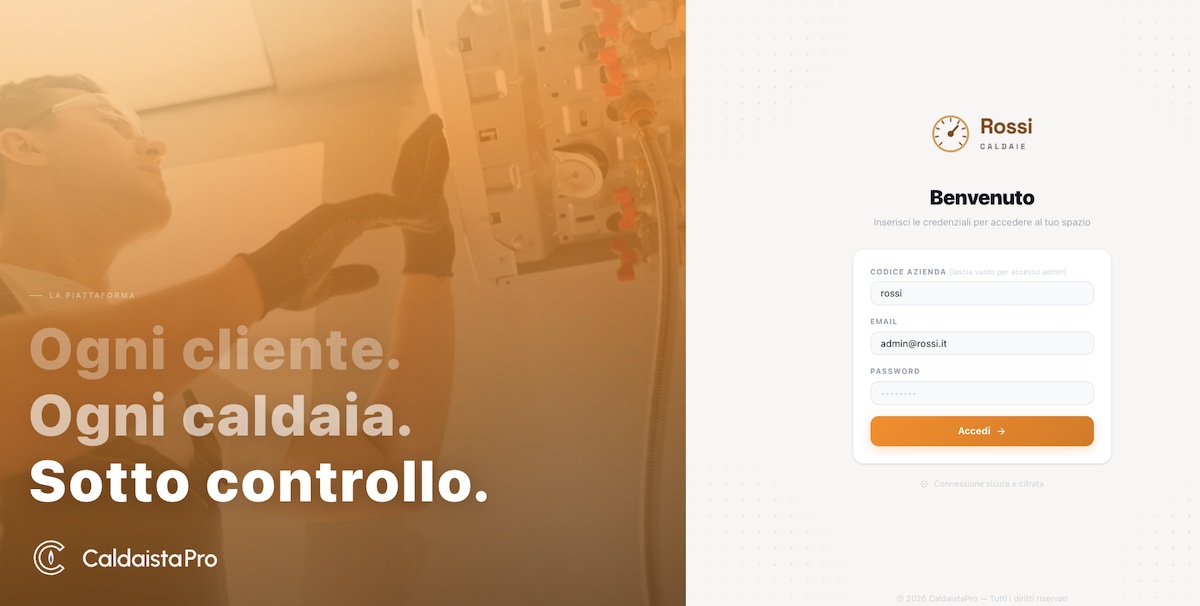 Login web personalizzata — Rossi